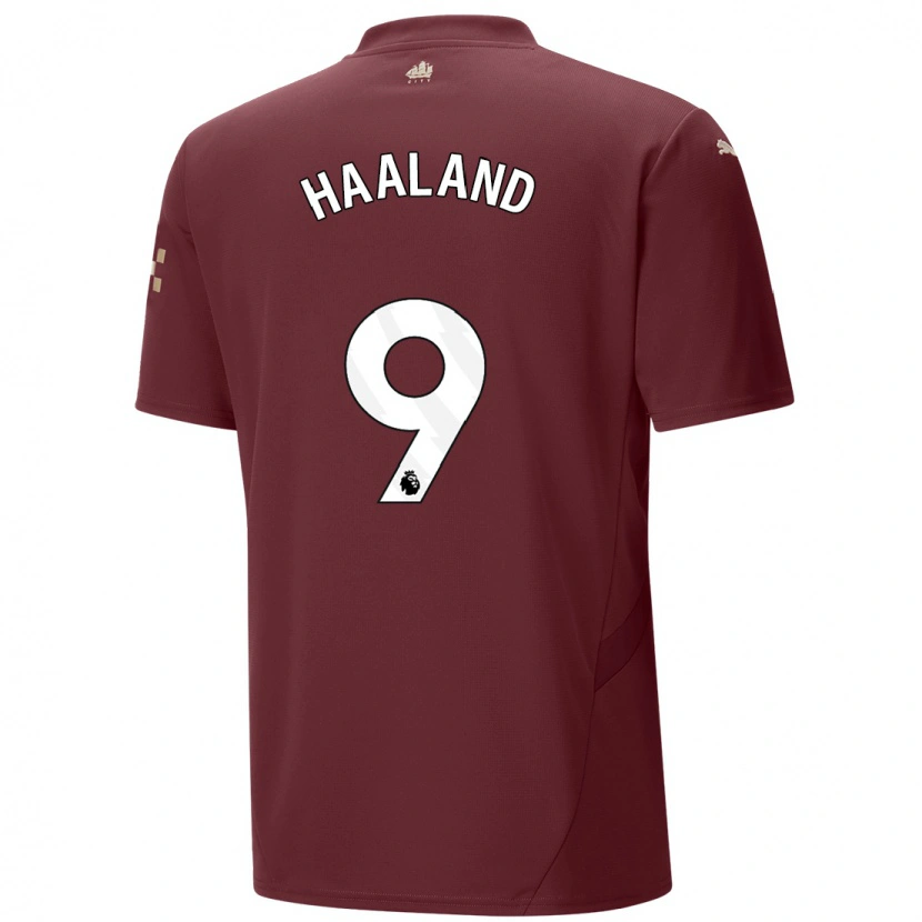 Danxen Niño Camiseta Erling Haaland #9 Granate Equipación Tercera 2024/25 La Camisa México