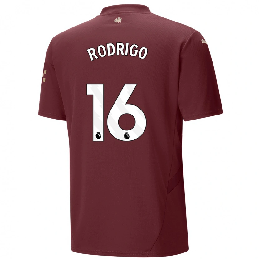 Danxen Niño Camiseta Rodri #16 Granate Equipación Tercera 2024/25 La Camisa México