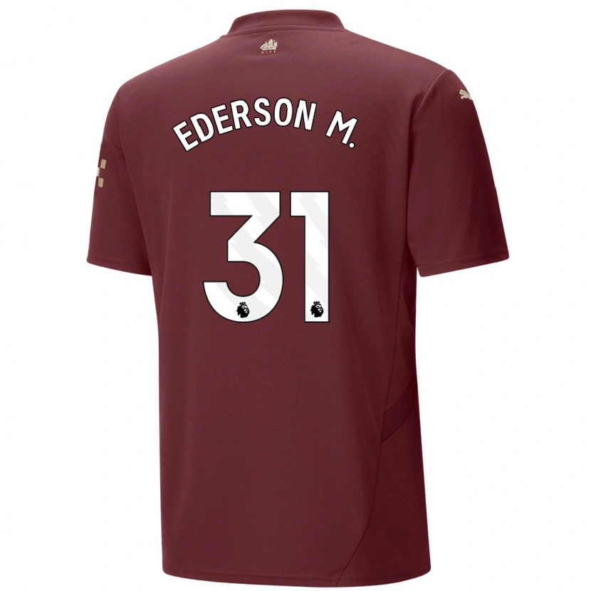 Danxen Niño Camiseta Ederson #31 Granate Equipación Tercera 2024/25 La Camisa México