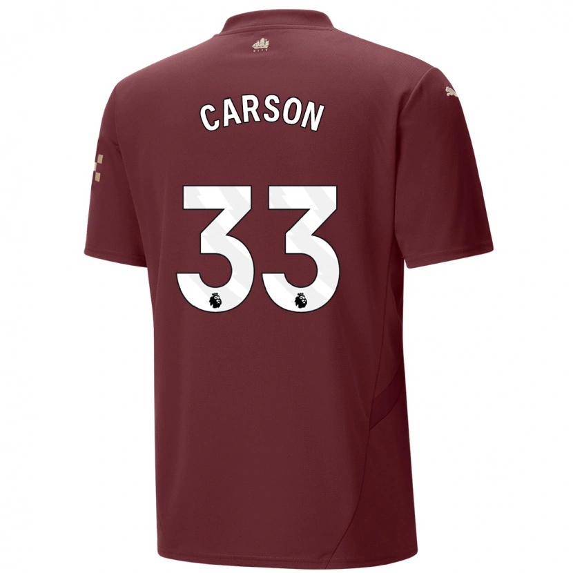 Danxen Niño Camiseta Scott Carson #33 Granate Equipación Tercera 2024/25 La Camisa México