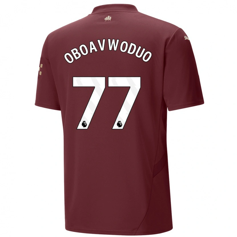 Danxen Niño Camiseta Justin Oboavwoduo #77 Granate Equipación Tercera 2024/25 La Camisa México