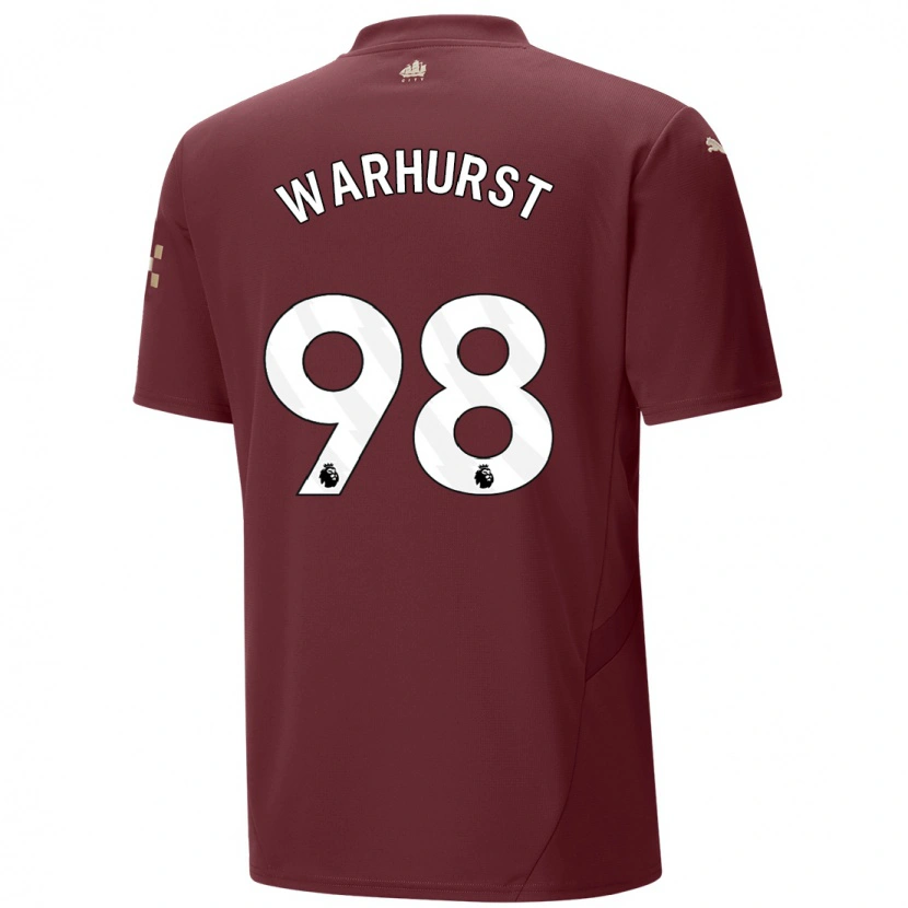 Danxen Niño Camiseta Matty Warhurst #98 Granate Equipación Tercera 2024/25 La Camisa México