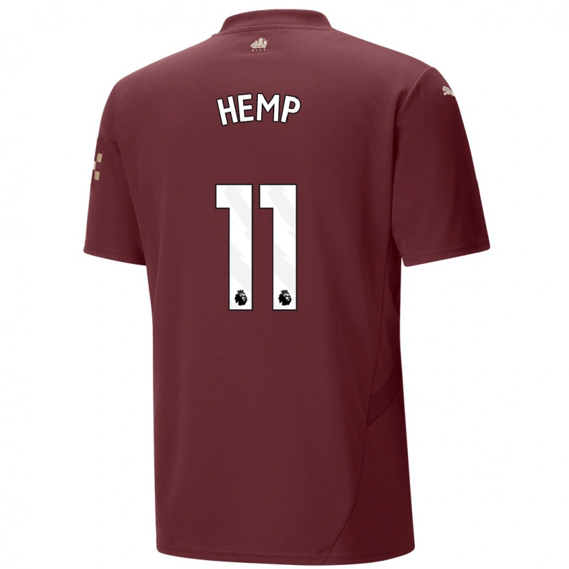 Danxen Niño Camiseta Lauren Hemp #11 Granate Equipación Tercera 2024/25 La Camisa México