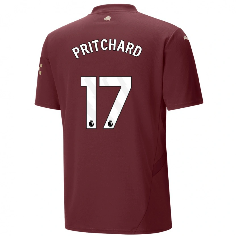 Danxen Niño Camiseta Poppy Pritchard #17 Granate Equipación Tercera 2024/25 La Camisa México