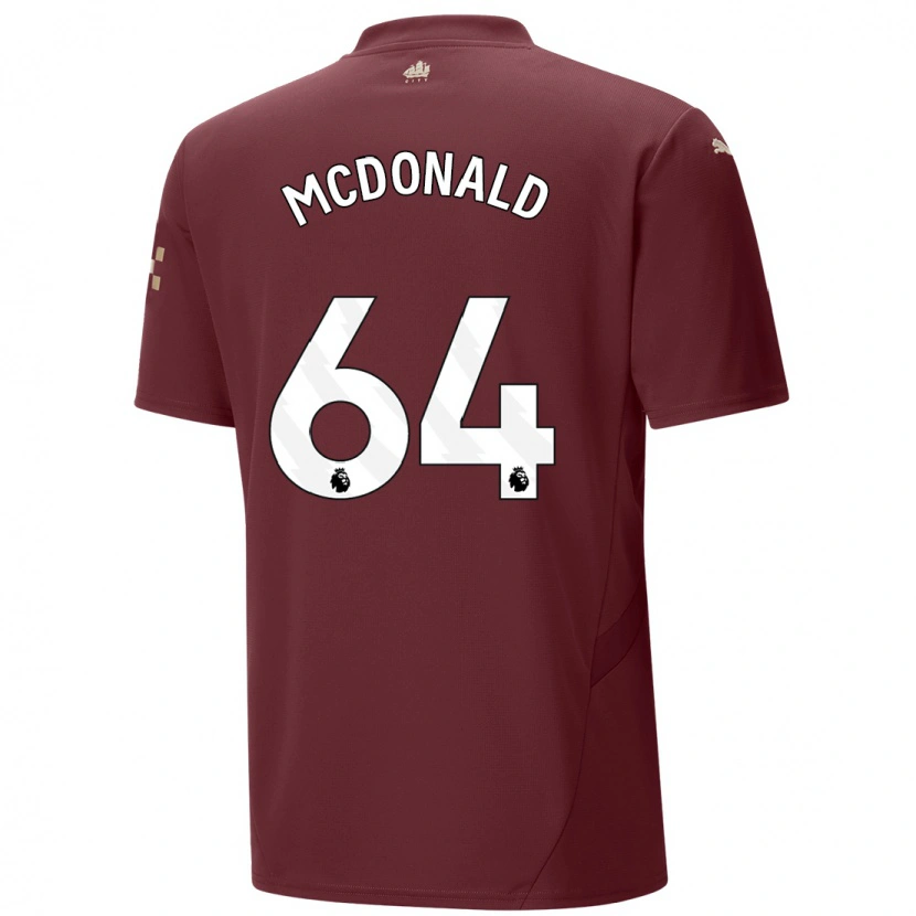 Danxen Niño Camiseta Rowan Mcdonald #64 Granate Equipación Tercera 2024/25 La Camisa México