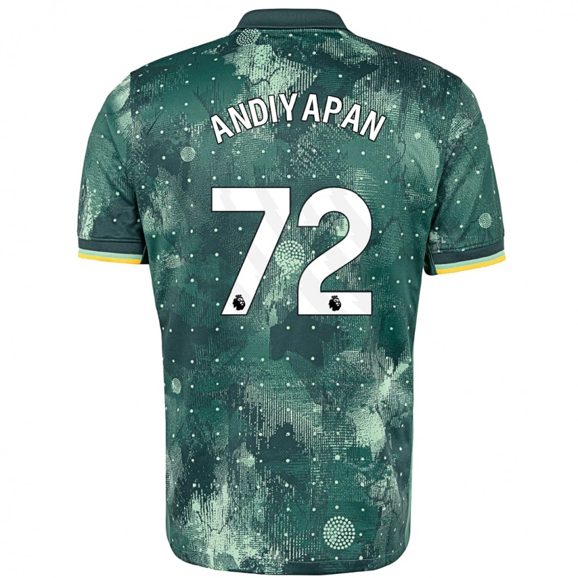 Danxen Niño Camiseta William Andiyapan #72 Verde Menta Equipación Tercera 2024/25 La Camisa México