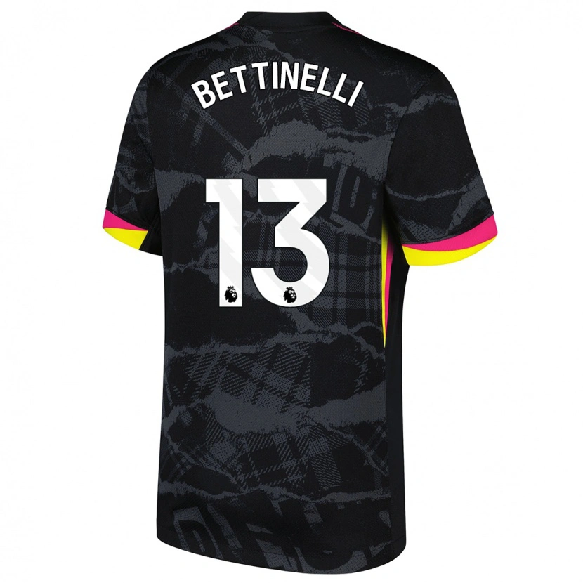 Danxen Niño Camiseta Marcus Bettinelli #13 Negro Rosa Equipación Tercera 2024/25 La Camisa México