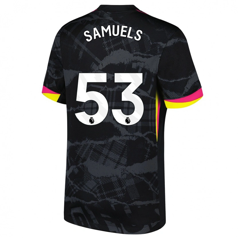 Danxen Niño Camiseta Ishé Samuels-Smith #53 Negro Rosa Equipación Tercera 2024/25 La Camisa México