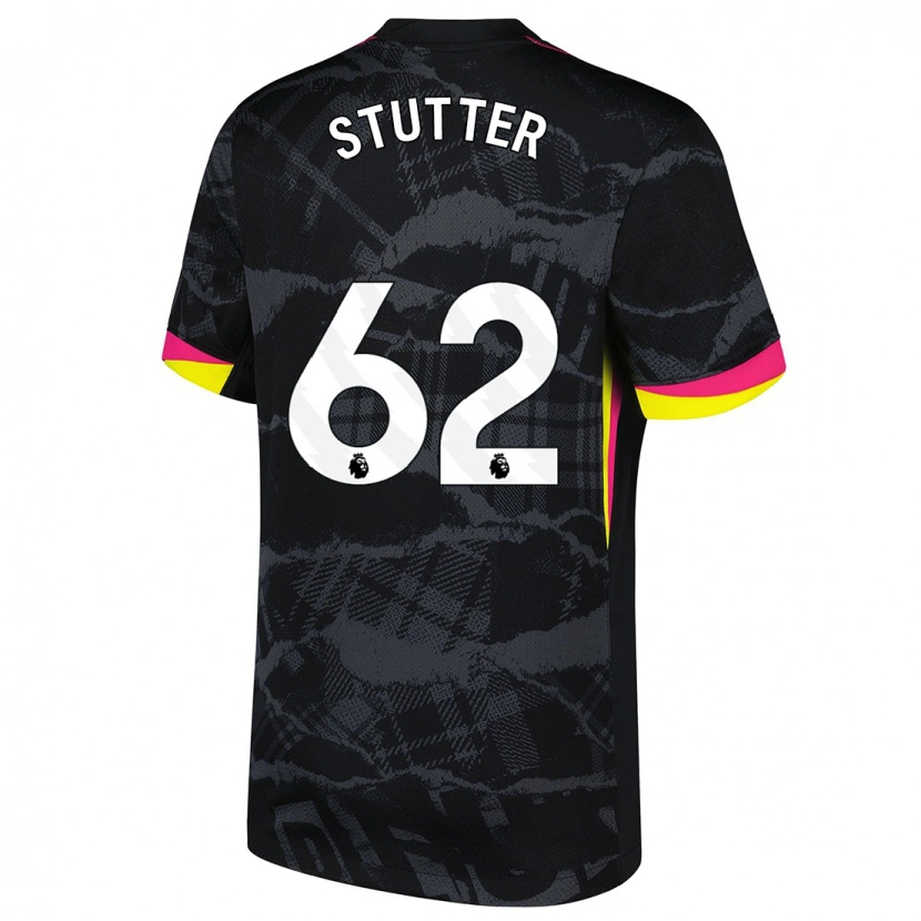 Danxen Niño Camiseta Ronnie Stutter #62 Negro Rosa Equipación Tercera 2024/25 La Camisa México