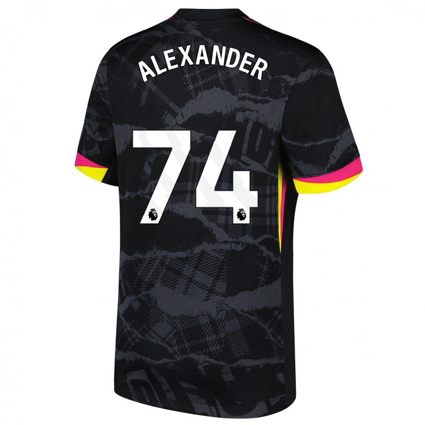 Danxen Niño Camiseta Reiss-Alexander Russell-Denny #74 Negro Rosa Equipación Tercera 2024/25 La Camisa México