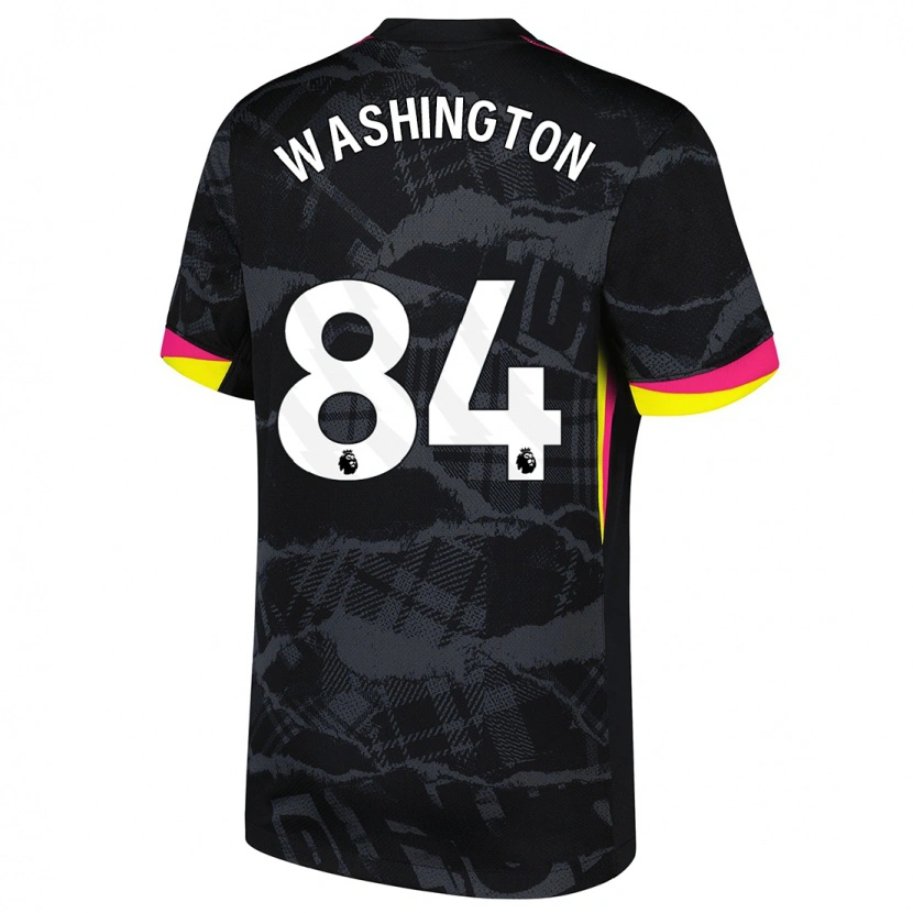 Danxen Niño Camiseta Marcell Washington #84 Negro Rosa Equipación Tercera 2024/25 La Camisa México