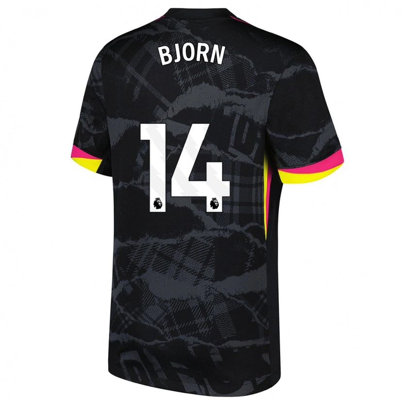 Danxen Niño Camiseta Nathalie Björn #14 Negro Rosa Equipación Tercera 2024/25 La Camisa México