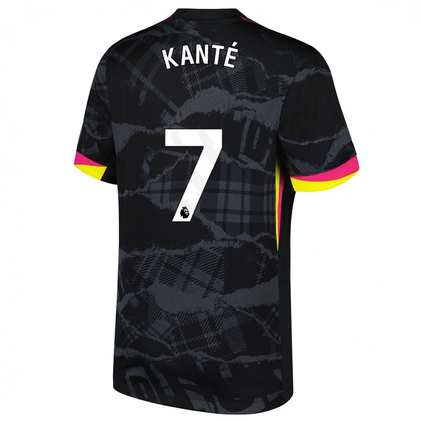 Danxen Niño Camiseta N'golo Kante #7 Negro Rosa Equipación Tercera 2024/25 La Camisa México