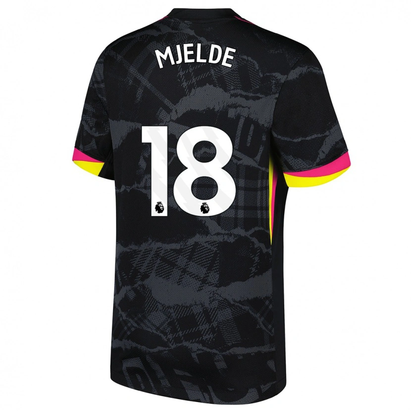 Danxen Niño Camiseta Maren Mjelde #18 Negro Rosa Equipación Tercera 2024/25 La Camisa México