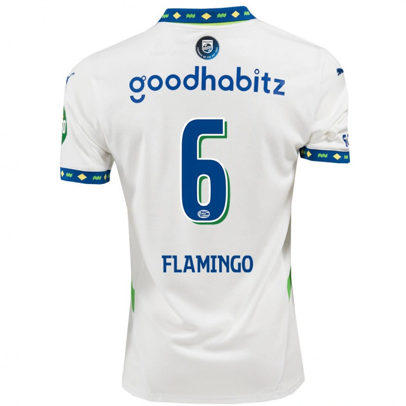Danxen Niño Camiseta Ryan Flamingo #6 Blanco Azul Oscuro Equipación Tercera 2024/25 La Camisa México