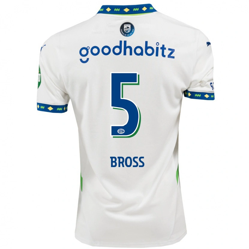 Danxen Niño Camiseta Melanie Bross #5 Blanco Azul Oscuro Equipación Tercera 2024/25 La Camisa México