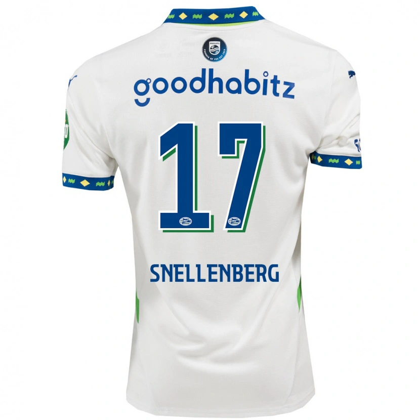 Danxen Niño Camiseta Maxime Snellenberg #17 Blanco Azul Oscuro Equipación Tercera 2024/25 La Camisa México
