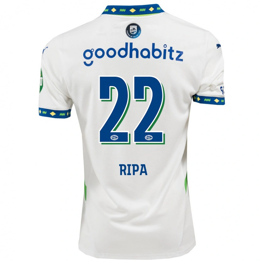 Danxen Niño Camiseta Chimera Ripa #22 Blanco Azul Oscuro Equipación Tercera 2024/25 La Camisa México