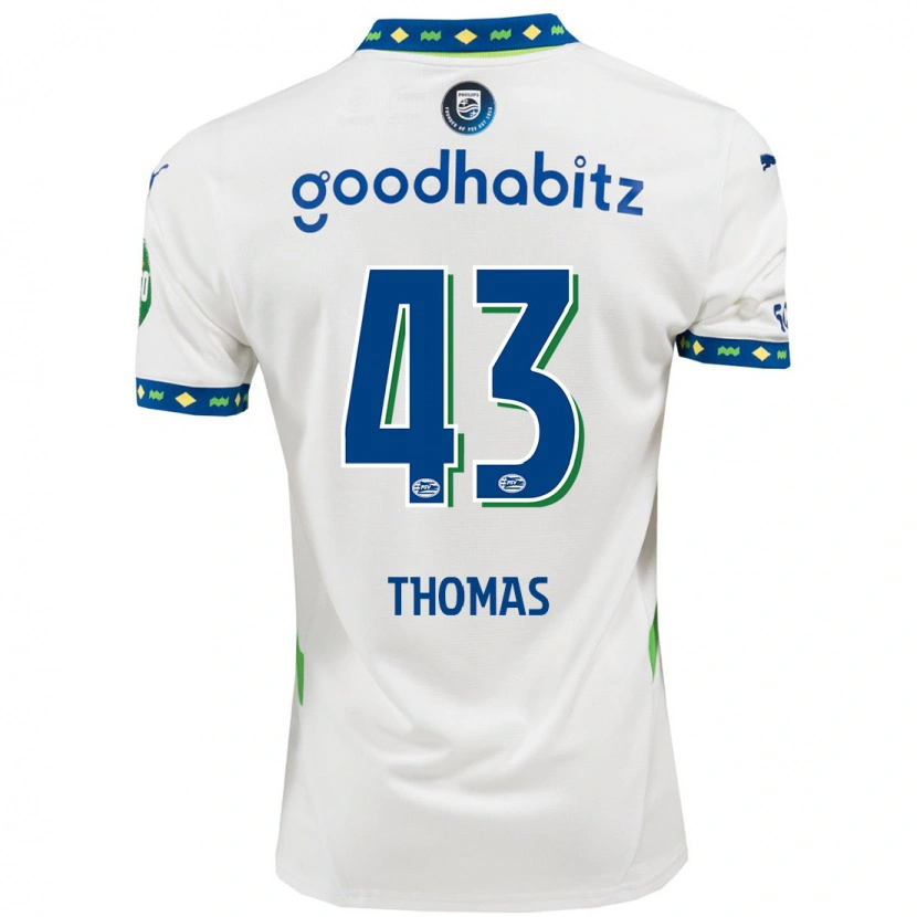 Danxen Niño Camiseta Kealyn Thomas #43 Blanco Azul Oscuro Equipación Tercera 2024/25 La Camisa México