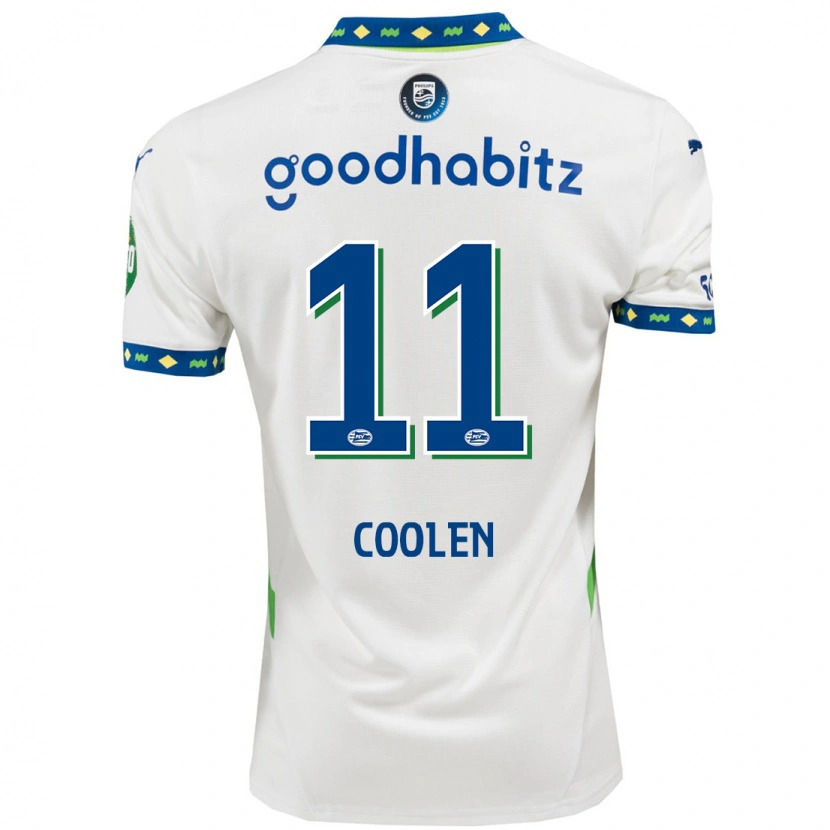 Danxen Niño Camiseta Nadia Coolen #11 Blanco Azul Oscuro Equipación Tercera 2024/25 La Camisa México