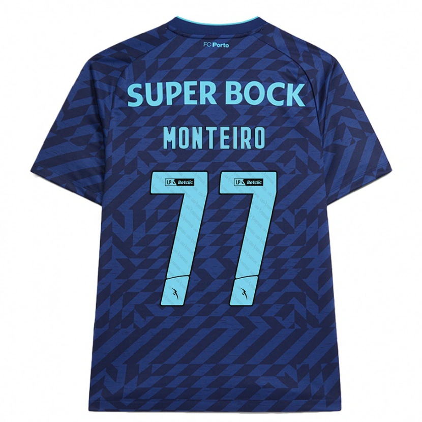 Danxen Niño Camiseta Rui Monteiro #77 Azul Marino Equipación Tercera 2024/25 La Camisa México