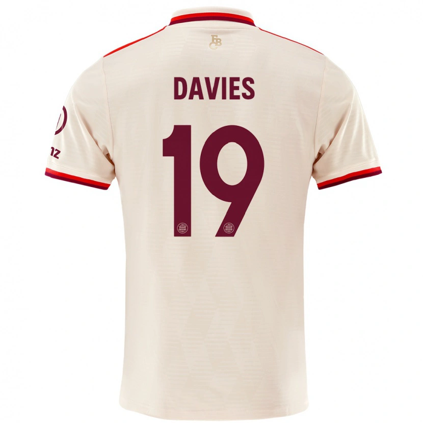 Danxen Niño Camiseta Alphonso Davies #19 Lino Equipación Tercera 2024/25 La Camisa México
