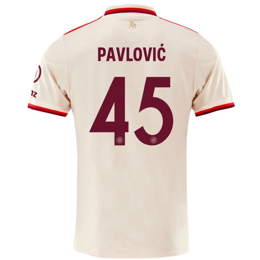 Danxen Niño Camiseta Aleksandar Pavlovic #45 Lino Equipación Tercera 2024/25 La Camisa México