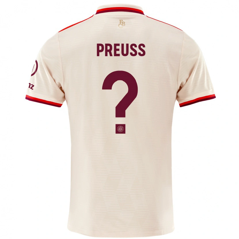 Danxen Niño Camiseta Jona Preuß #0 Lino Equipación Tercera 2024/25 La Camisa México