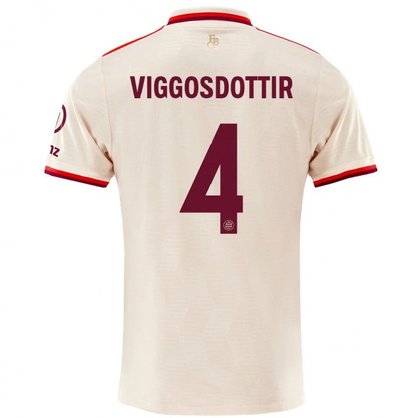Danxen Niño Camiseta Glódís Perla Viggósdóttir #4 Lino Equipación Tercera 2024/25 La Camisa México