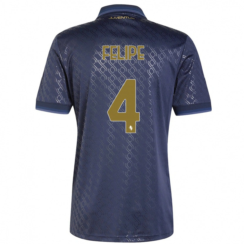 Danxen Niño Camiseta Pedro Felipe #4 Azul Marino Equipación Tercera 2024/25 La Camisa México