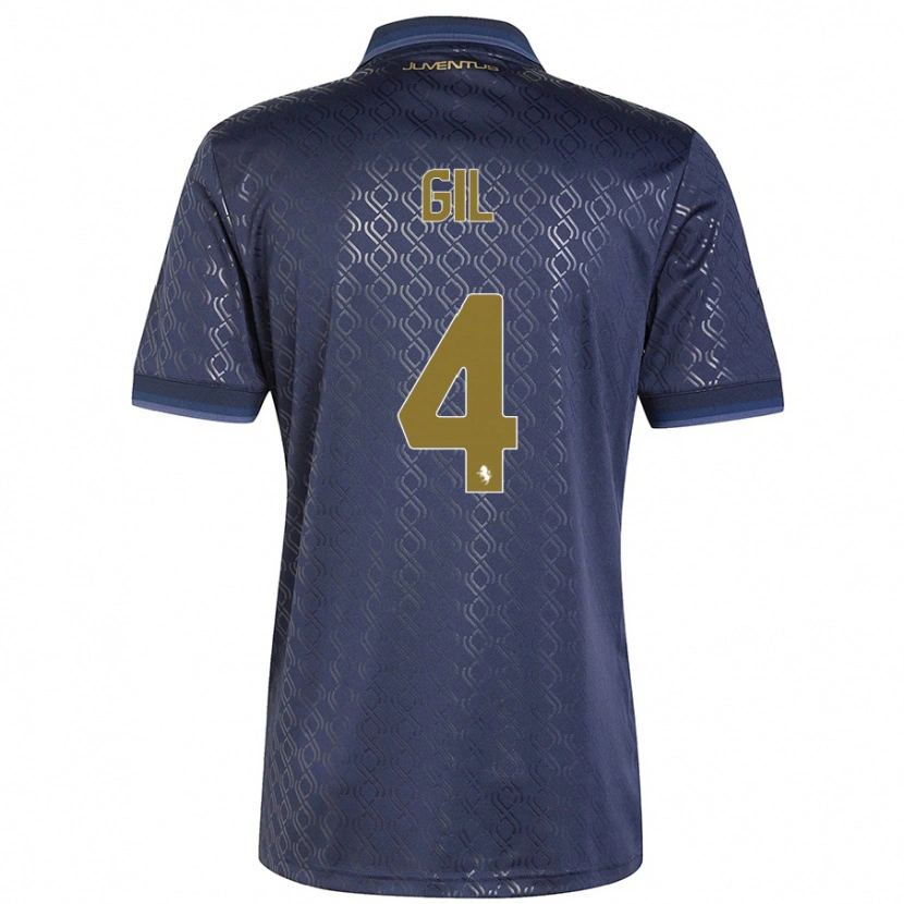 Danxen Niño Camiseta Javier Gil #4 Azul Marino Equipación Tercera 2024/25 La Camisa México