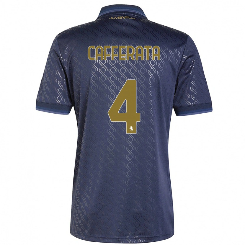 Danxen Niño Camiseta Federica Cafferata #4 Azul Marino Equipación Tercera 2024/25 La Camisa México