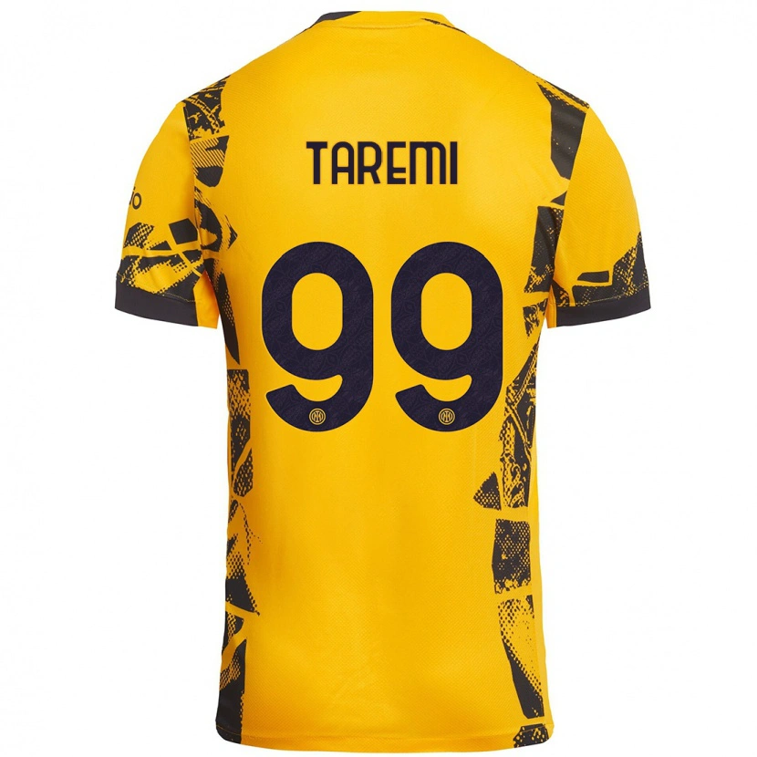 Danxen Niño Camiseta Mehdi Taremi #99 Dorado Negro Equipación Tercera 2024/25 La Camisa México