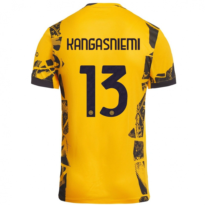 Danxen Niño Camiseta Ilari Kangasniemi #13 Dorado Negro Equipación Tercera 2024/25 La Camisa México