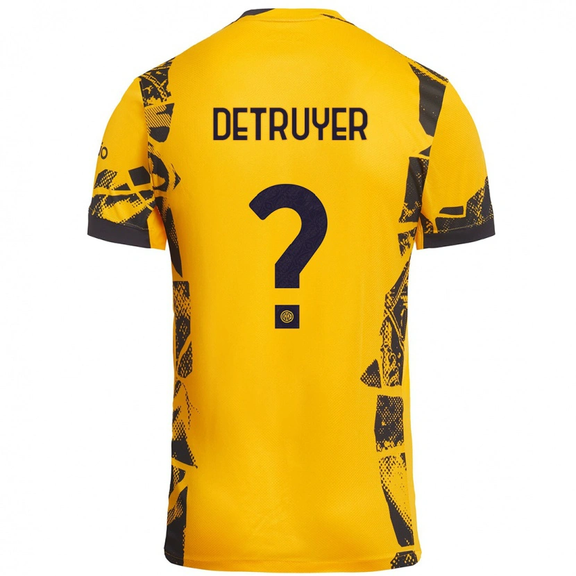 Danxen Niño Camiseta Marie Detruyer #0 Dorado Negro Equipación Tercera 2024/25 La Camisa México