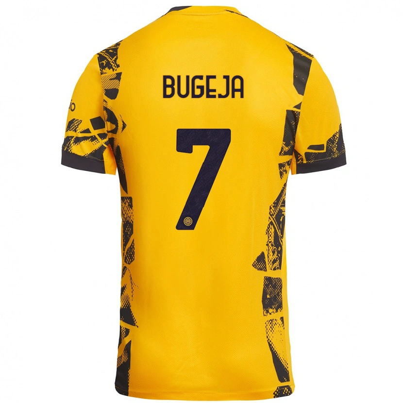 Danxen Niño Camiseta Haley Bugeja #7 Dorado Negro Equipación Tercera 2024/25 La Camisa México