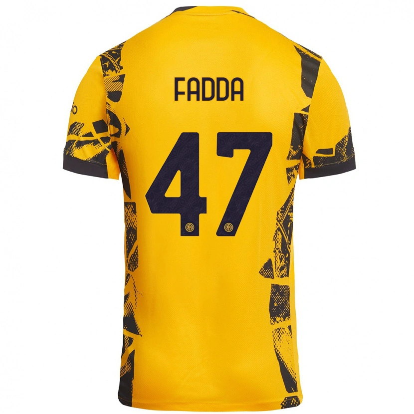 Danxen Niño Camiseta Paola Fadda #47 Dorado Negro Equipación Tercera 2024/25 La Camisa México