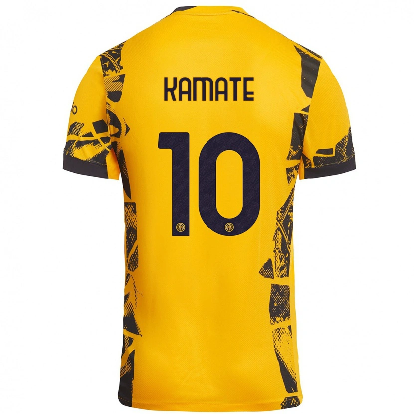 Danxen Niño Camiseta Issiaka Kamate #10 Dorado Negro Equipación Tercera 2024/25 La Camisa México