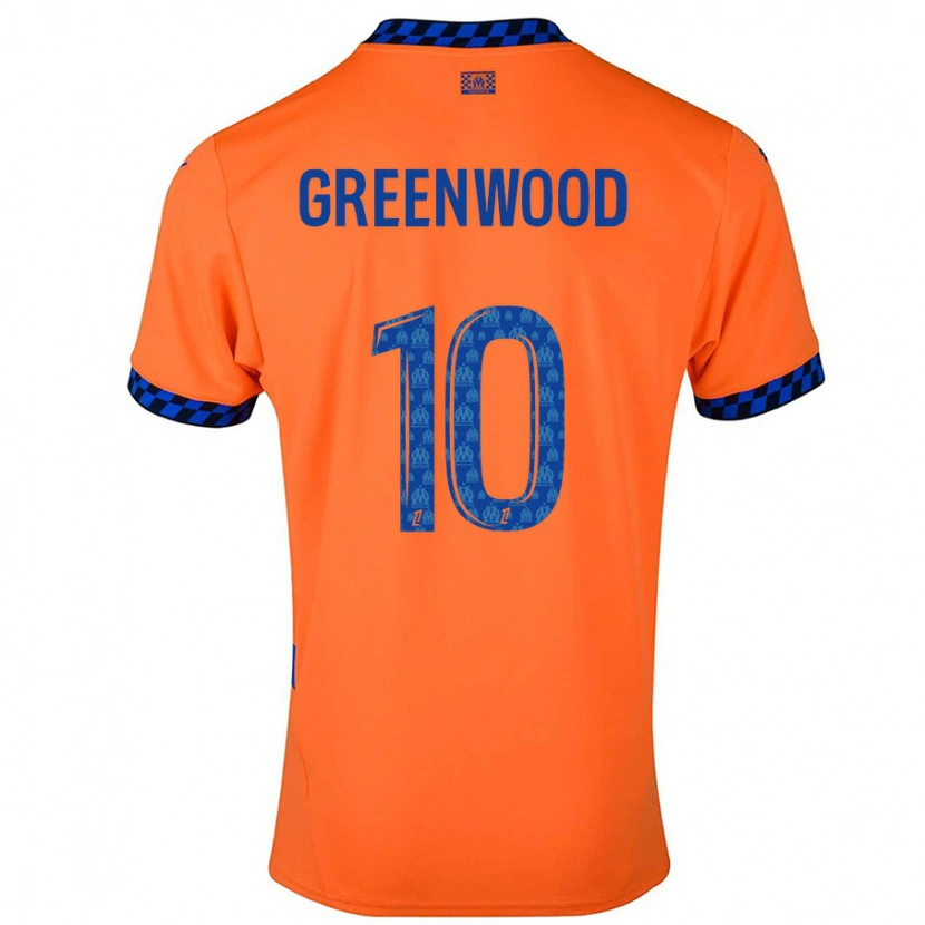 Danxen Niño Camiseta Mason Greenwood #10 Naranja Azul Oscuro Equipación Tercera 2024/25 La Camisa México