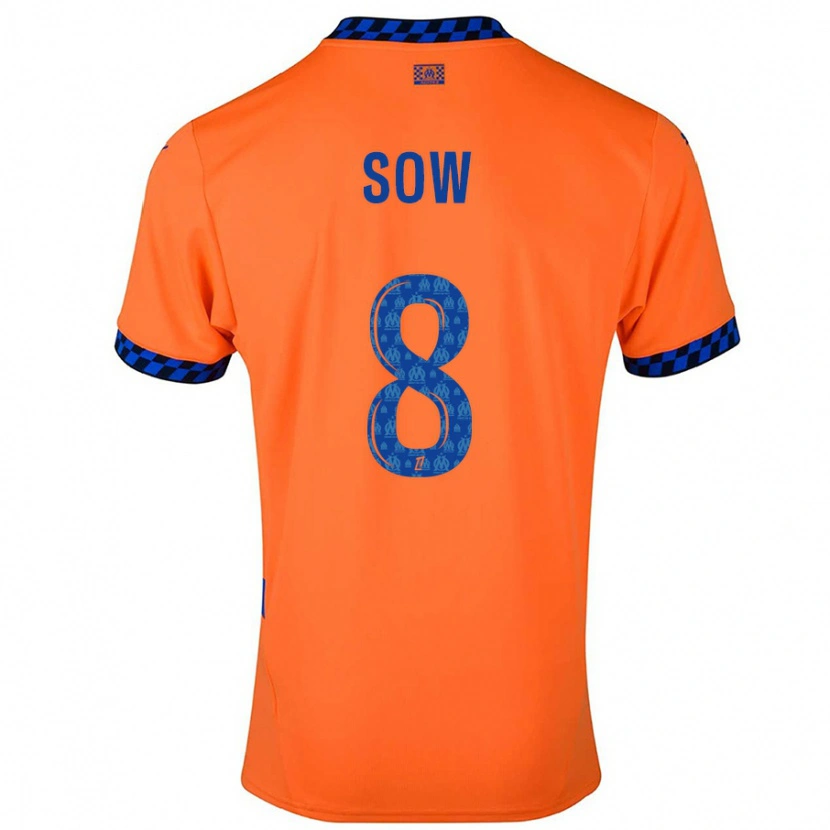 Danxen Niño Camiseta Mbayang Sow #8 Naranja Azul Oscuro Equipación Tercera 2024/25 La Camisa México