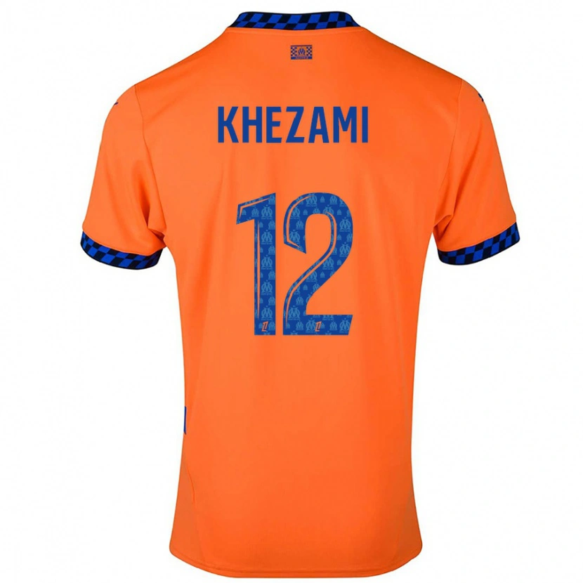 Danxen Niño Camiseta Roselène Khezami #12 Naranja Azul Oscuro Equipación Tercera 2024/25 La Camisa México