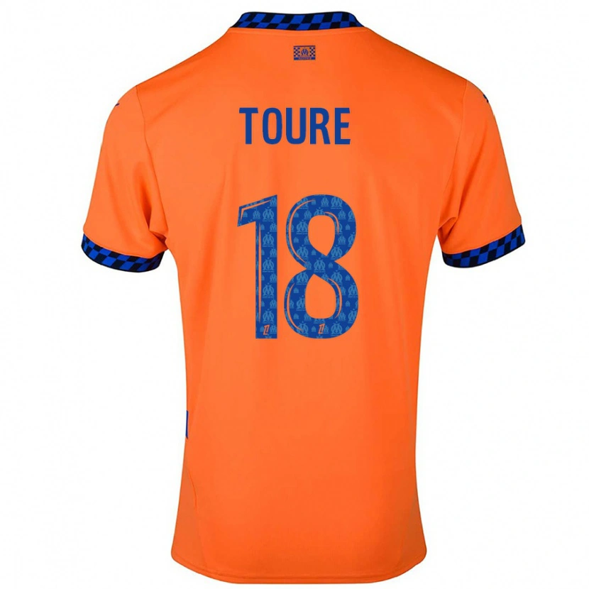 Danxen Niño Camiseta Isaak Toure #18 Naranja Azul Oscuro Equipación Tercera 2024/25 La Camisa México