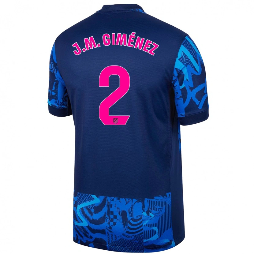 Danxen Niño Camiseta José María Giménez #2 Azul Real Equipación Tercera 2024/25 La Camisa México