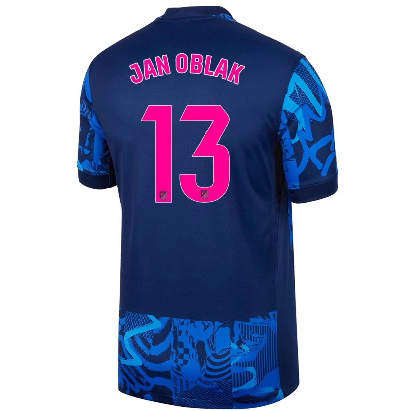 Danxen Niño Camiseta Jan Oblak #13 Azul Real Equipación Tercera 2024/25 La Camisa México