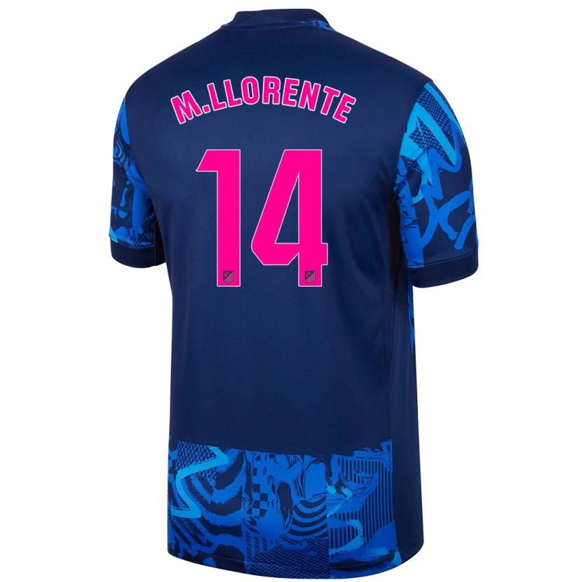 Danxen Niño Camiseta Marcos Llorente #14 Azul Real Equipación Tercera 2024/25 La Camisa México