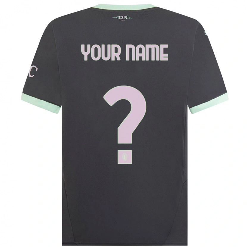 Danxen Niño Camiseta Su Nombre #0 Gris Equipación Tercera 2024/25 La Camisa México