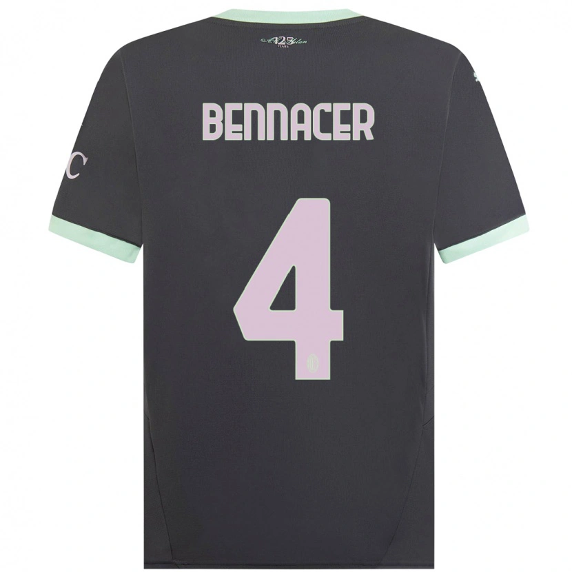 Danxen Niño Camiseta Ismaël Bennacer #4 Gris Equipación Tercera 2024/25 La Camisa México