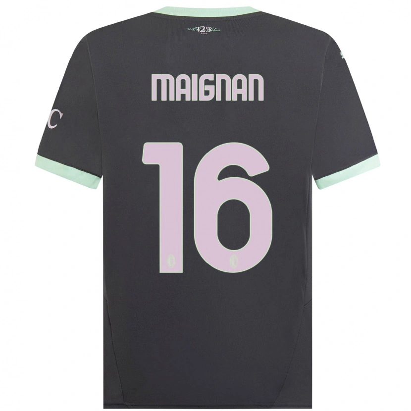 Danxen Niño Camiseta Mike Maignan #16 Gris Equipación Tercera 2024/25 La Camisa México
