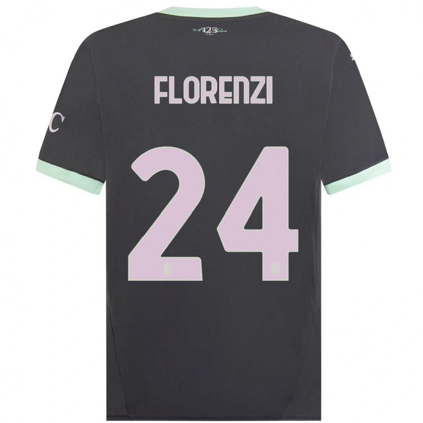 Danxen Niño Camiseta Alessandro Florenzi #24 Gris Equipación Tercera 2024/25 La Camisa México