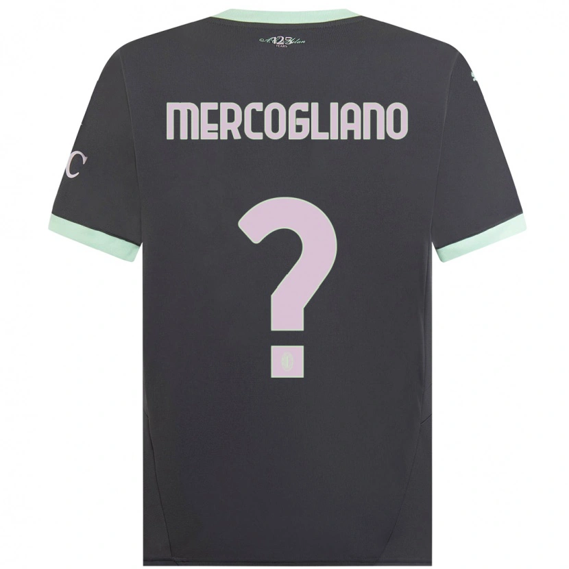 Danxen Niño Camiseta Mattia Mercogliano #0 Gris Equipación Tercera 2024/25 La Camisa México